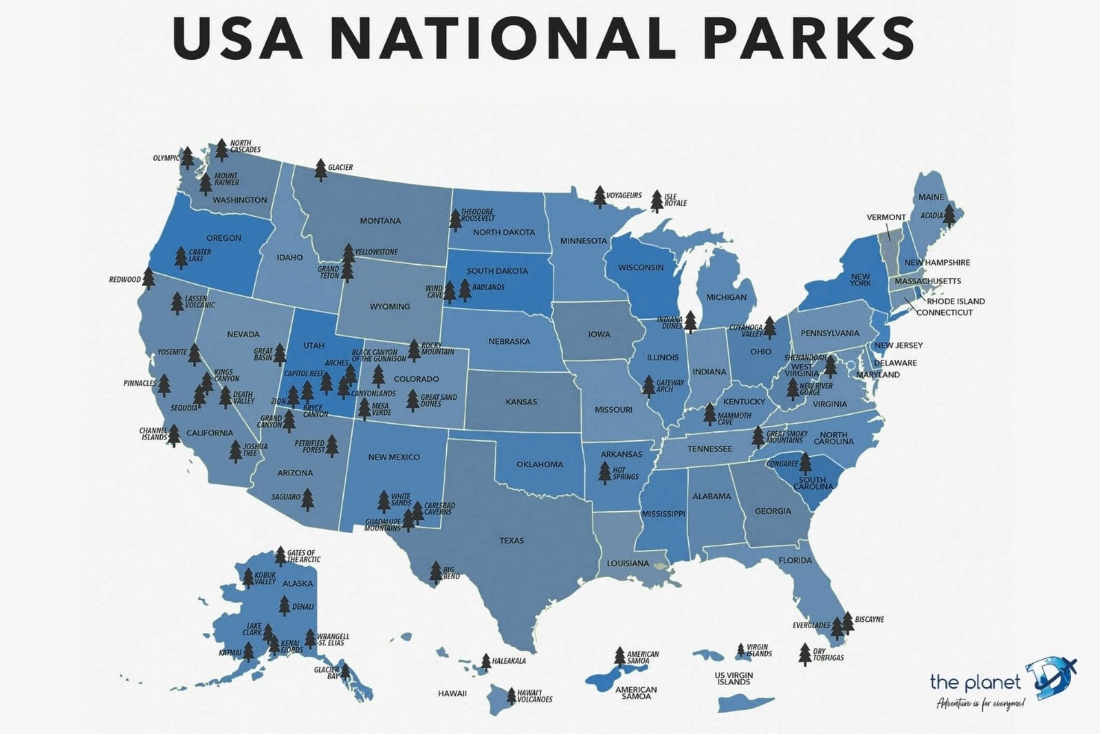 Map of all US National Parks