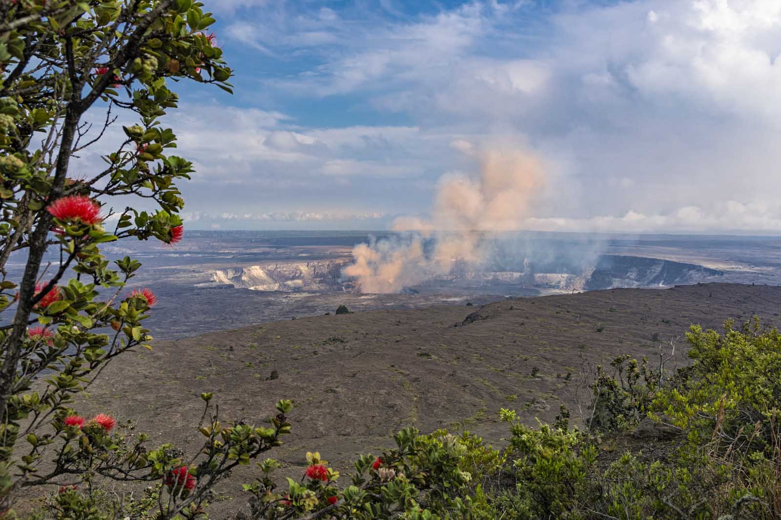 The active lava lake in the Kilauea caldera at Hawaii Volcanoes National Park.