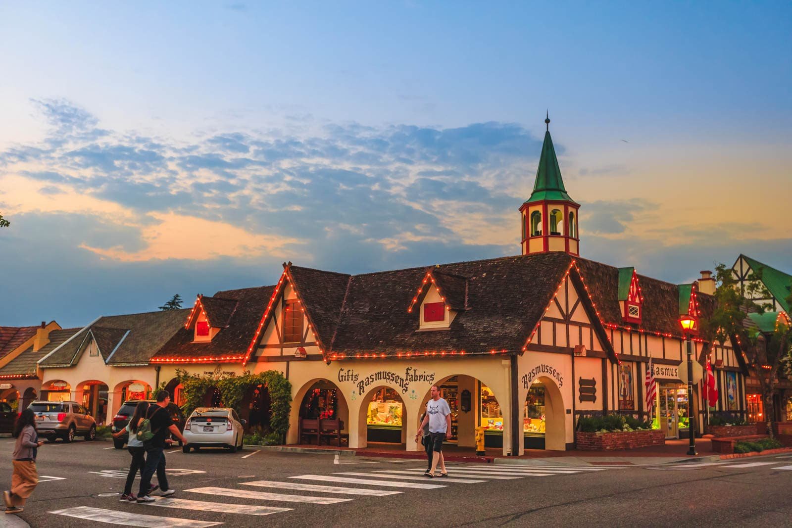 Solvang, California, decorated for the town's Julefest celebration.